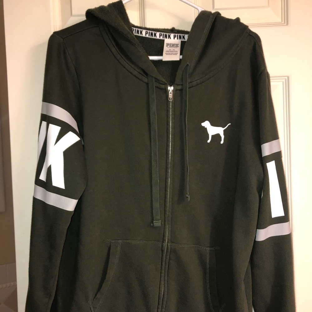 PINK zip up hoodie size medium
